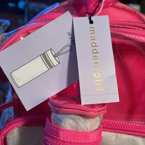 Madden Girl Clearance Price is Firm! NWT Pink Pencil Holder Pocketed Backpack - Picture 9 of 10